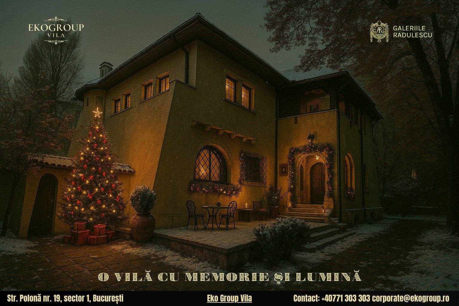 Poveste de Craciun: Magia Sarbatorilor din anii ’30 la fosta Casa Tătărăscu, astăzi Eko Group Vila 2 Poveste de Craciun: Magia Sarbatorilor din anii ’30 la fosta Casa Tătărăscu, astăzi Eko Group Vila